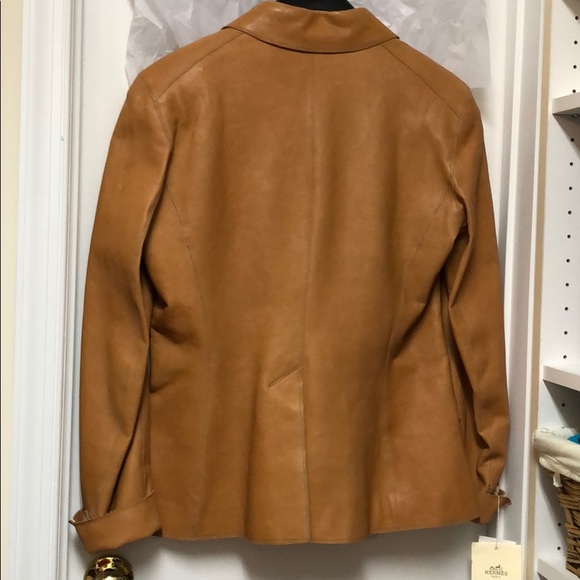 Hermes Tan Leather Jacket sz 44 Fr / 12 US NWT - Picture 14 of 16